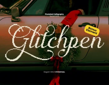 Glitchpen - Pixelated Swash Font