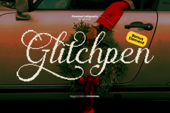 Glitchpen - Pixelated Swash Font