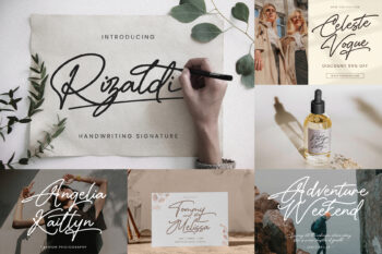 Rizaldi Handwriting Signature Font – Elegant signature style for sophisticated designs.