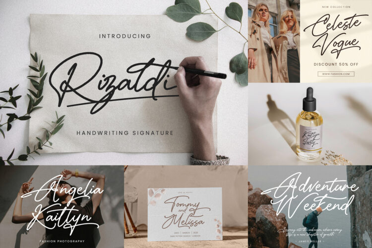 Rizaldi Handwriting Signature Font – Elegant signature style for sophisticated designs.