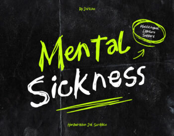 Mental Sickness raw handwritten graffiti font cover with urban marker style lettering and expressive street typography design