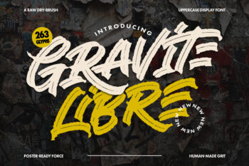 Graphite Libre main cover featuring raw dry brush uppercase display font with gritty texture and urban street art style.