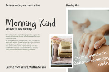 Handwritten Everyday Kind font used on a natural kraft paper soap packaging design.