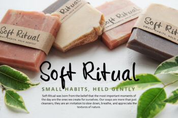 Handwritten Everyday Kind font used on a natural kraft paper soap packaging design.