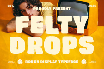 Felty Drops – Bold Retro Rough Display Font