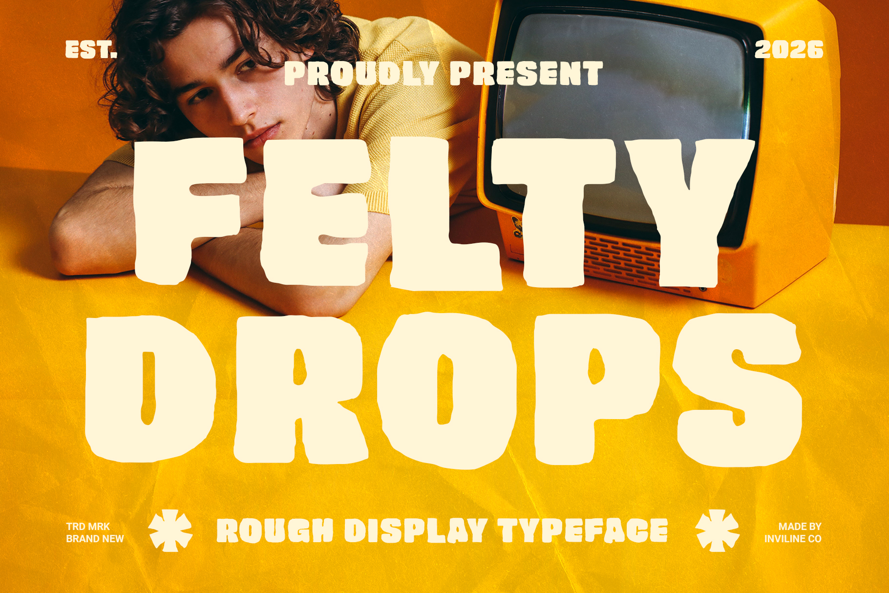 Felty Drops – Bold Retro Rough Display Font